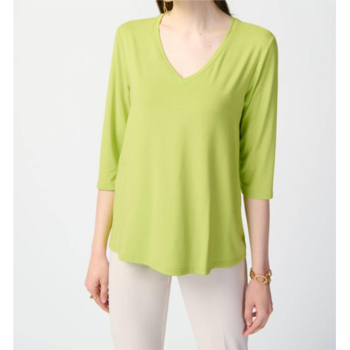 Joseph Ribkoff wide v-neck top in keylime