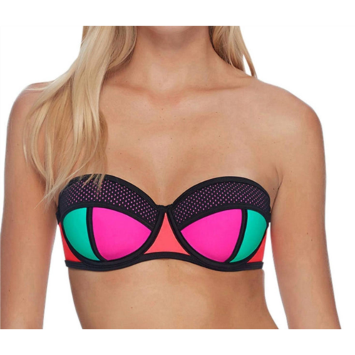 Body Glove fame demi-bust bandeau underwire bikini top in bdg borderline