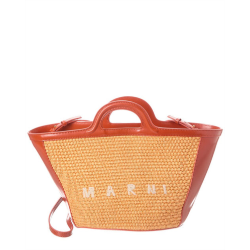 Marni tropicalia small leather tote