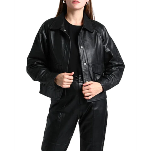 DEADWOOD kylie leather jacket in black