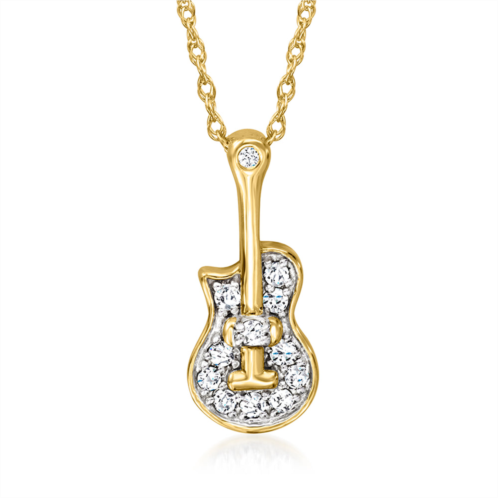 Ross-Simons diamond guitar pendant necklace in 18kt gold over sterling