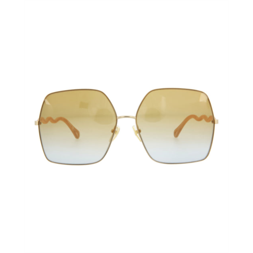 Chloe square-frame metal sunglasses