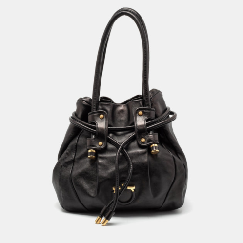 Salvatore Ferragamo leather drawstring hobo