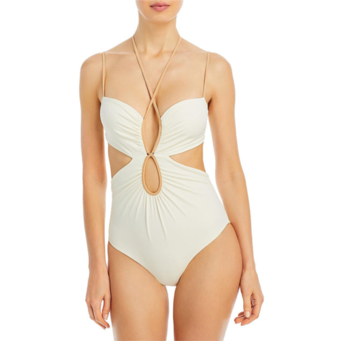 Johanna Ortiz womens solid recycled polyester one-piece swimsuit