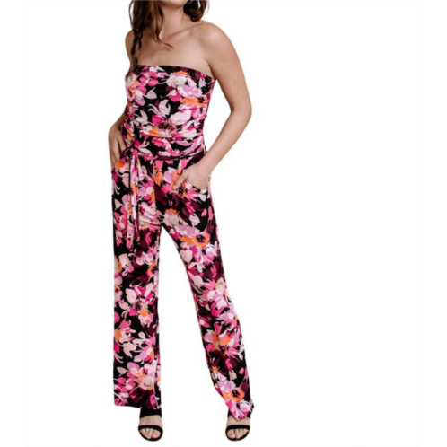 Veronica M tube jumpsuit in pink floral