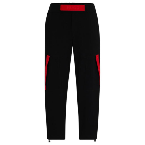 HUGO relaxed-fit tracksuit bottoms with red logo tape