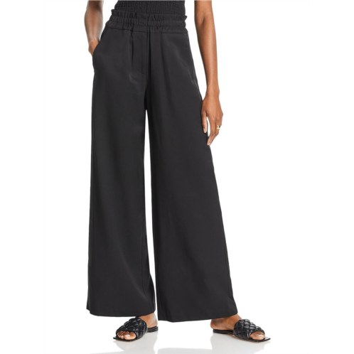 WAYF womens high rise solid wide leg pants