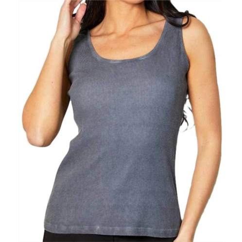 ANGEL oil-washed bra-friendly tank top in gray