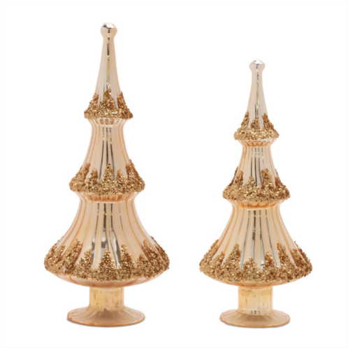 HouzBling tree (set of 2) 12.5h, 14.5h glass