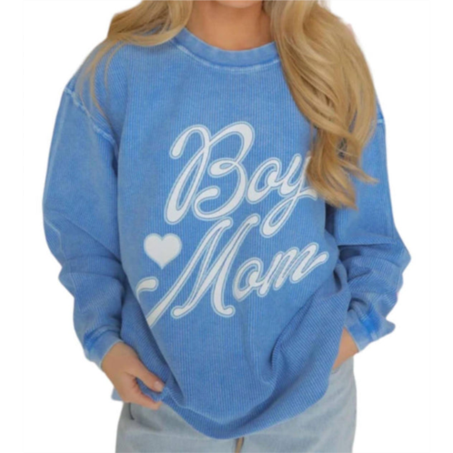 CHARLIE SOUTHERN boy mom sweatshirt in blue