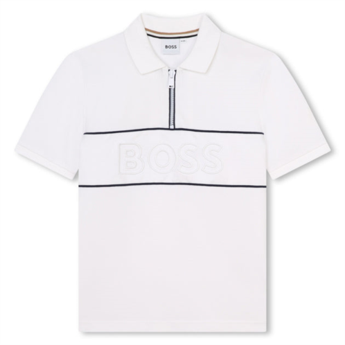 BOSS white logo polo