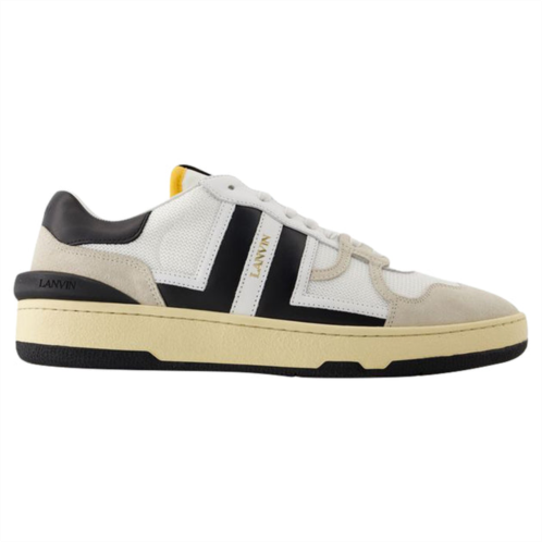 Lanvin clay low top sneakers - - leather - white/black