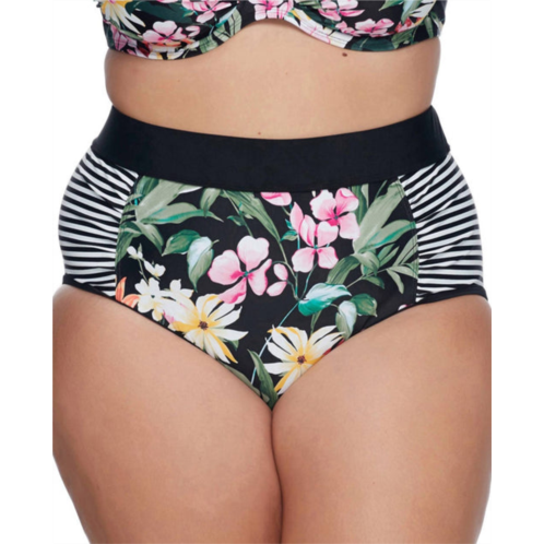 SKYE waverly high waist bikini bottom - plus in elysian fields