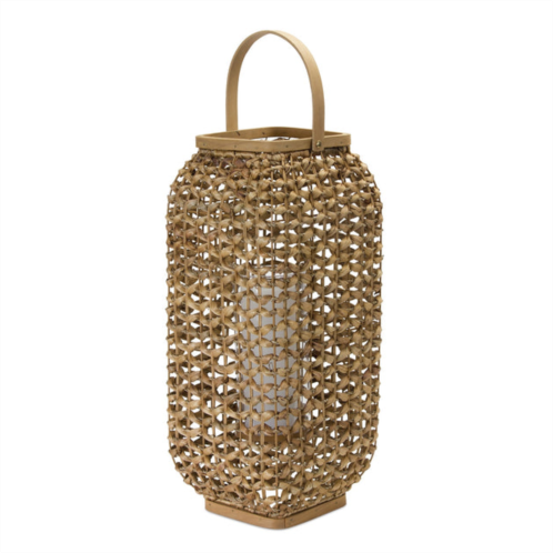 HouzBling lantern 20h wicker/glass