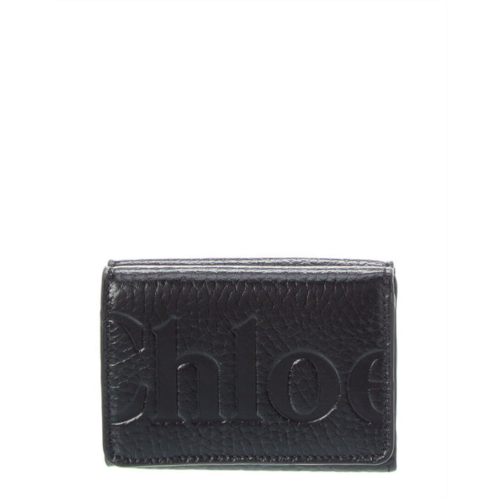 Chloe logo leather trifold wallet