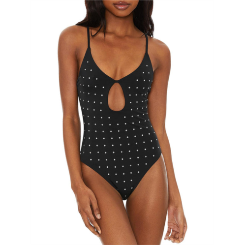 Beach Riot priscilla womens rhinestone keyhole one-piece swimsuit