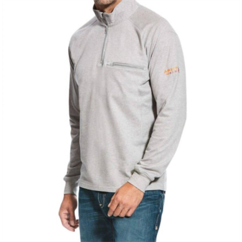 ARIAT rev 1/4 zip top - plus in silver fox heather