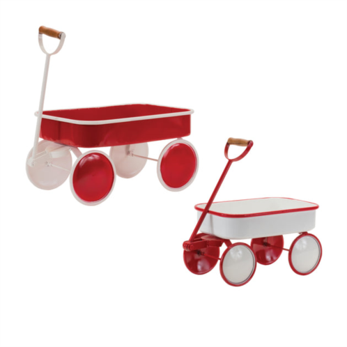 HouzBling wagon (set of 2) 14.25l x 7.25w x 13.5h, 18l x 9.75w x 15.5h iron