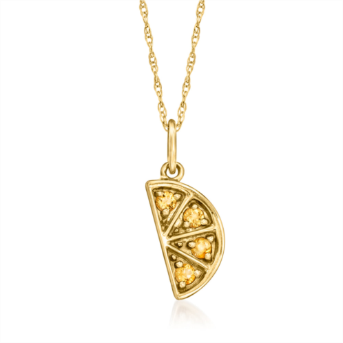 RS Pure by ross-simons citrine orange slice pendant necklace in 14kt yellow gold