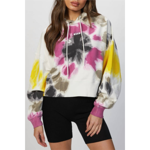 MSGM tie-dye hoodie in white multi