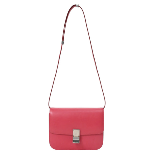 CELINE classic box medium in pink calfskin leather