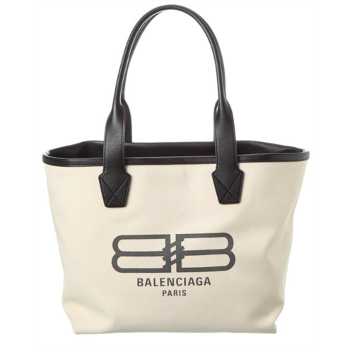 Balenciaga jumbo canvas & leather tote