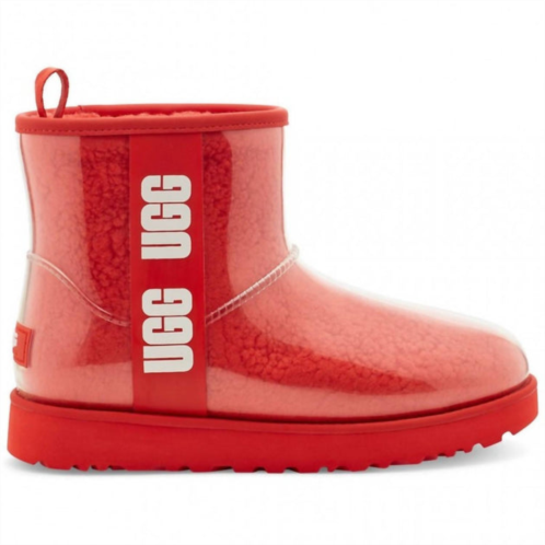 UGG womens classic clear mini boots in samba red