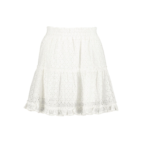 Bishop + young eyelet ruffle mini skirt in white eyelet