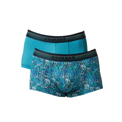 Papi 2-pack brazilian trunk underwear in crystal teal/blue moon