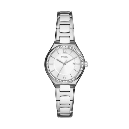 Fossil womens eevie three-hand date, stainless steel watch