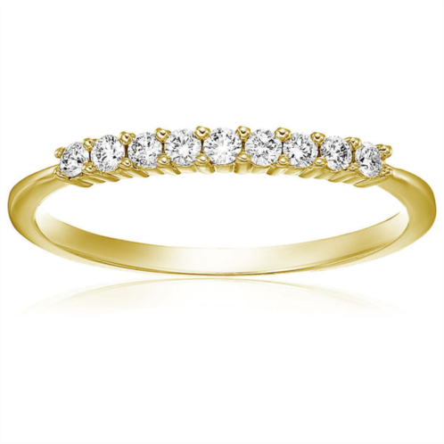 Vir Jewels 1/5 cttw round diamond wedding band for women in 14k yellow gold 9 stones prong set