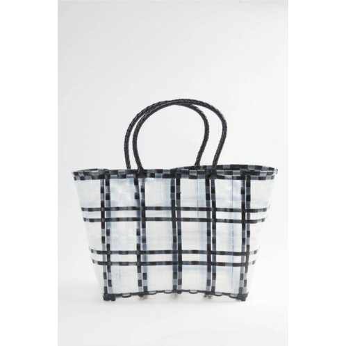 LUCCA hamptons basket tote in black