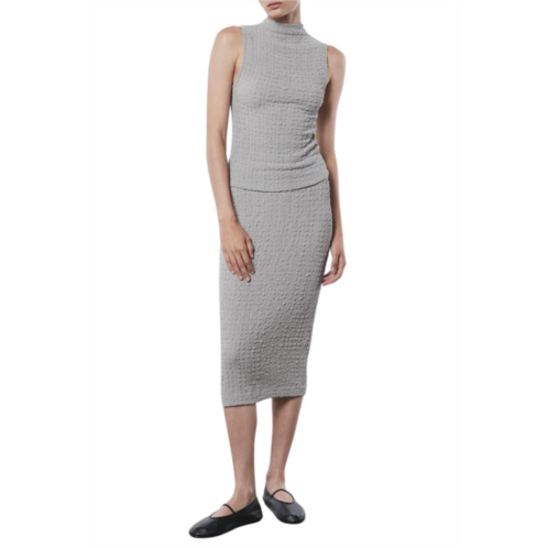 Enza Costa puckered pencil skirt in limestone