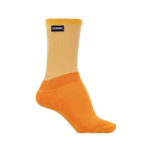 Jacquemus logo patch socks in orange