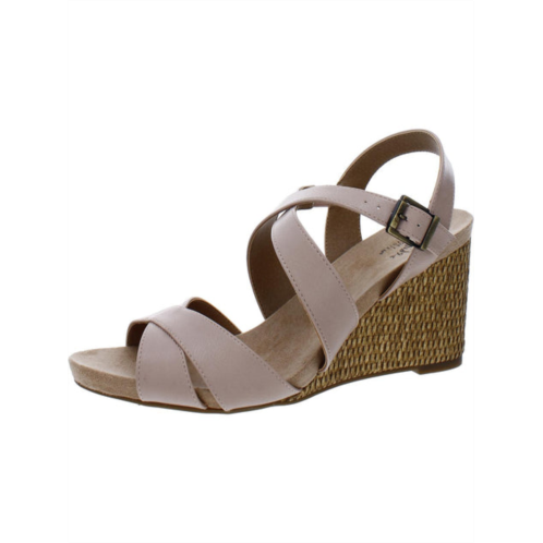 LifeStride harbor womens faux leather strappy wedge sandals