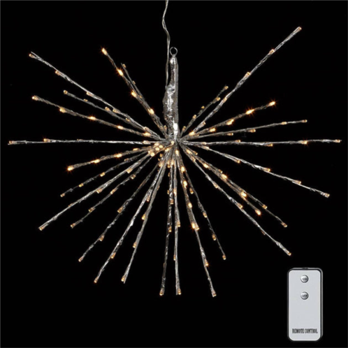 RAZ Imports 23 starburst with 150 warm white lights and remote in silver