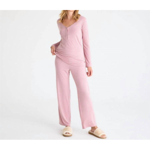 Magnetic me womens long sleeve nursing pj in desert pink