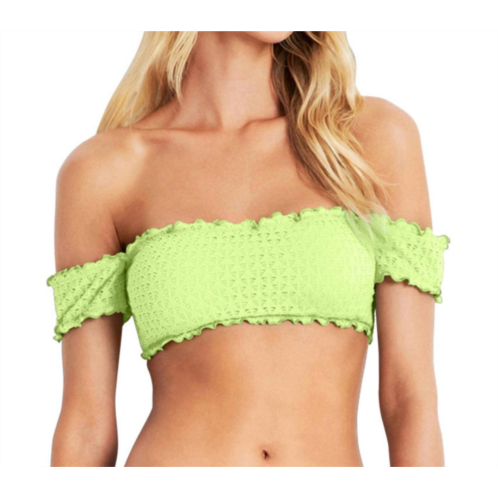 Seafolly off the shoulder bikini top in sea neon green