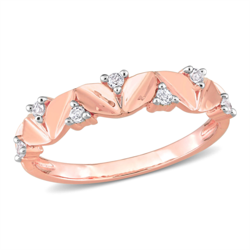 Mimi & Max 1/5ct tgw white topaz ring rose silver