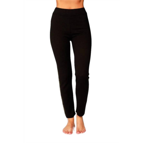 ANGEL plaid trim track pant in black combo