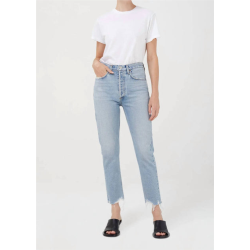 AGOLDE riley high rise straight jeans in curio