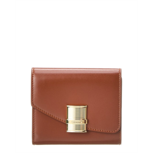 Salvatore Ferragamo ferragamo fiamma leather compact wallet