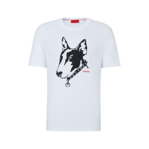 HUGO cotton-jersey t-shirt with dog artwork