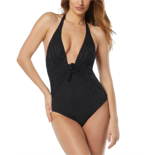 Carmen Marc Valvo deep plunge one-piece