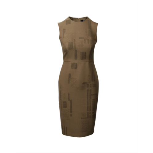 Max Mara sleeveless sheath dress in brown wool