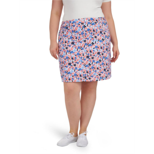 Hearts of Palm plus womens above knee floral print skort