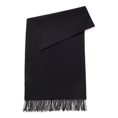 BOSS pure-wool scarf with embroidered logo and fringing