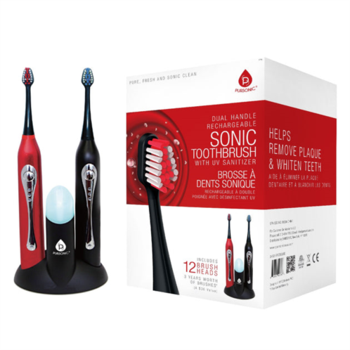 PURSONIC deluxe plus sonic rechargeable toothbrush with built in uv sanitizer