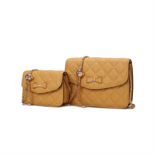 MKF Collection By Mia K. blossom quilted womens shoulder bag with a mini bag set by mia k