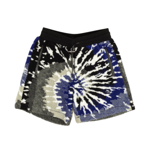 Amiri tie dye polar fleece shorts - blue/black